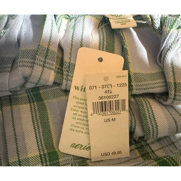 Aerie Class Act Blue & Green Pleated Plaid Mini Skirt SzM Schoolgirl Preppy NWT - Picture 6 of 6